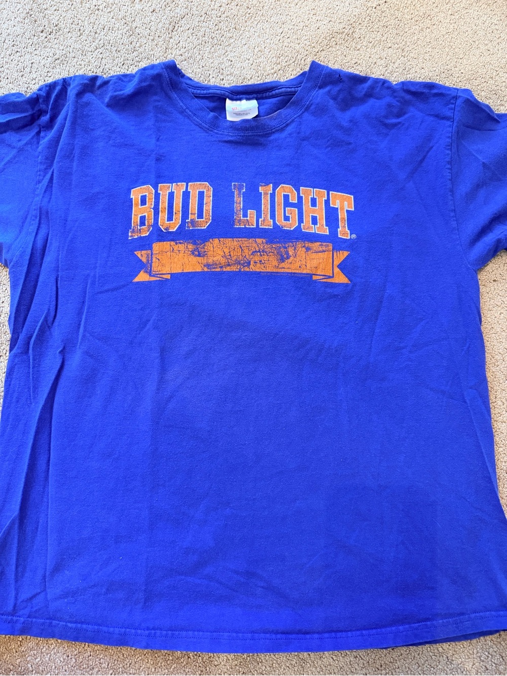 Vintage Bud Light Royal Blue and Orange Short Sleeve Tee